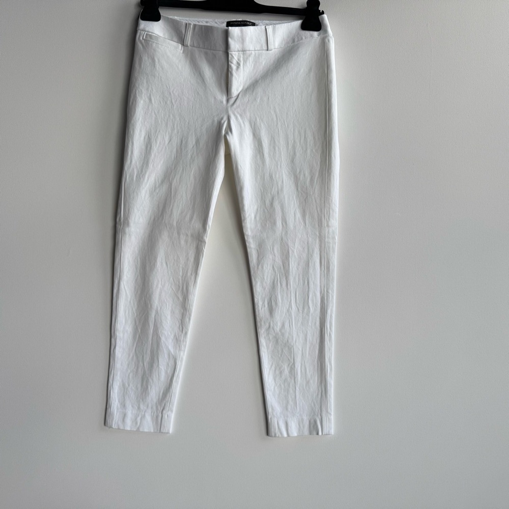 Banana Republic White Ankle Cropped Pants